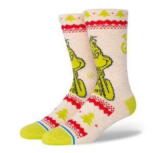 Stance Grinch Sweater Crew Sock CANVAS L