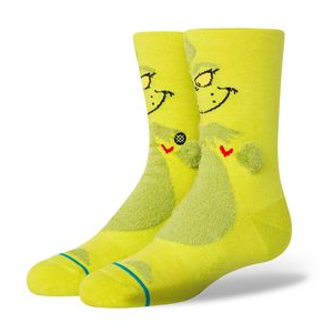 Stance 3D Grinch Crew Sock - Youth GREEN M
