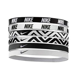 Nike Printed Headbands Assorted - 6 Pack - Women's White / White / Black One Size 6 Pack