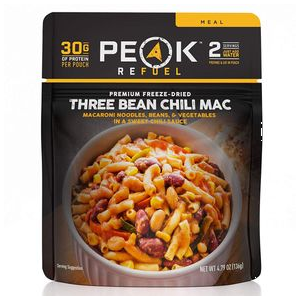 Peak Refuel Three Bean Chili Mac Freeze Dried Meal 2 Serving