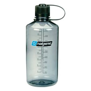 Nalgene Tritan Narrowmouth Water Bottle Gray / Black Lid 1 QT