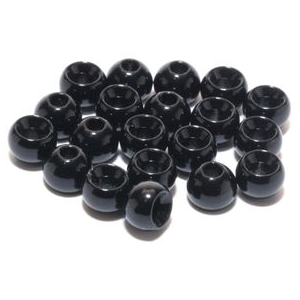 Hareline Plummeting Tungsten Bead 20 Pack Jet Black 3/16" 4.6 mm