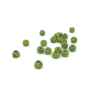 Hareline Plummeting Tungsten Bead 20 Pack Mottled Olive 1/8" 3.3 mm