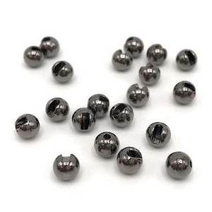 Hareline Slotted Tungsten Beads BLACK 1/8" 3.3 mm