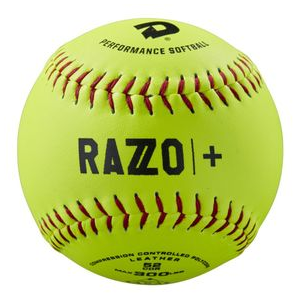 DeMarini Unisex's 12" Razzo Plus Slowpitch Leather Softball YELLOW 12" Individual