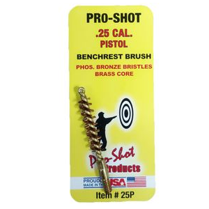 Pro Shot Benchrest Quality Rifle Bore Brush 25 Caliber 8 x 32 Thread Bronze 25 Cal