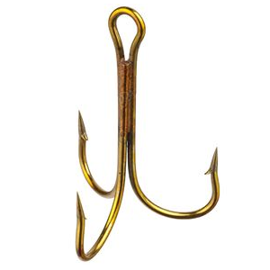 Eagle Claw Snelled Treble Hook GOLD 18"