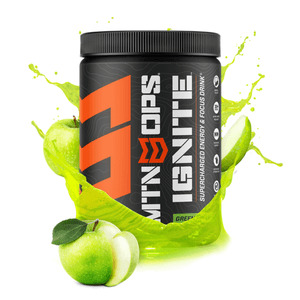 MTN OPS Ignite Supercharged Energy Drink Powder GREEN APPLE 45 Serving