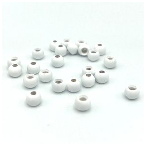 Hareline Plummeting Tungsten Bead 20 Pack Fluorescent White 1/8" 3.3MM