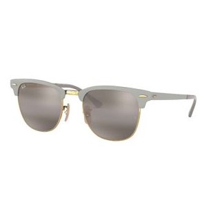 Ray-Ban RB3716 Clubmaster Metal Sunglasses Matte Grey on ARista / Grey Grey Non Polarized