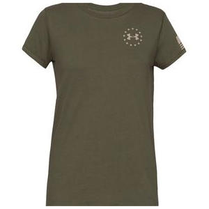 Under Armour Freedom Flag T-shirt - Women's Marine Olive Drab Green / Desert Sand M