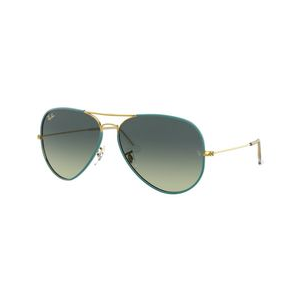 Ray-Ban Aviator Full Color Sunglasses Petroleum On Legend / Green Vintage Gradient Blue Non Polarized
