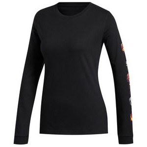 adidas Floral Long Sleeve Shirt - Women's Black XS