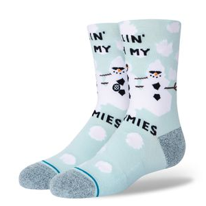 Stance Chillin' With My Snowmies Crew Sock - Youth LIGHTBLUE S