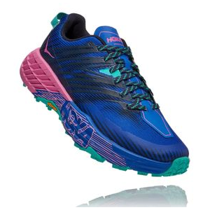 HOKA ONE ONE Speedgoat 4 Trail Running Shoe - Women's Dazzling Blue / Phlox Pink 7 REGULAR