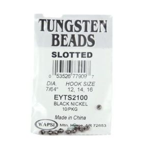 Wapsi Tungsten Slot Beads Black Nickel 3/32"