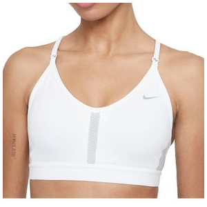 Nike Indy V-Neck Bra - Women's White / Grey Fog / Particle Grey L