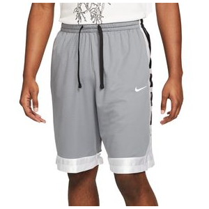Nike Dri-fit Elite Stripe Basketball Shorts - Men's Cool Grey / White / White M Regular