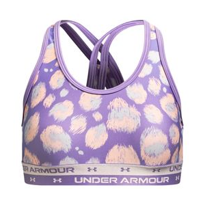 Under Armour Crossback Printed Sports Bra - Girl's Planet Purple / Beta Tint YM
