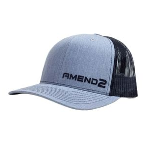 Amend2 Logo Premium Snapback Hat ADJSTBLE Charcoal / Black