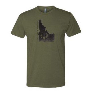 Muley Freak Mule Deer Country Idaho State T Shirt - Men's Olive Drab Green XL