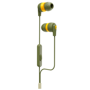 Skullcandy Ink'd+ Earbud Headphones with Microphone Moss / Olive / Yellow One Size