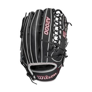 Wilson A2000 SCOT7SS Outfield Baseball Glove Black / White / Red 12.75" Left Hand Throw