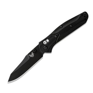 Benchmade Mini Osborne - 2.92" Plain Edge Knife BLACK BLACK CPM-S30V STUD
