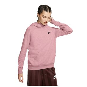 Nike Essential Funnel-Neck Fleece Hoodie - Women's Pink Glaze / Heather / Black S