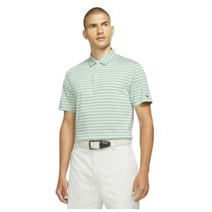 Nike Dri-fit Player Striped Golf Polo Shirt - Men's Healing Jade / Silver S
