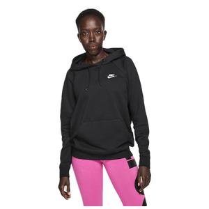 Nike Sportswear Essential Fleece Pullover Hoodie - Women's Black / White M