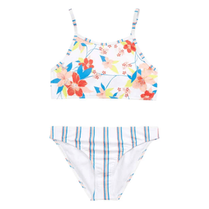Roxy Friendly Flower Two-piece Swimsuit - Kids' Bright White / Saya Light S 14