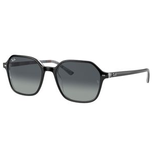 Ray-ban John Sunglasses Black On Chevron Grey Burgundy / Light Grey Gradient Blue Non Polarized