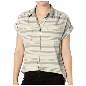 Carve Designs Huck Short Sleeve Shirt - Women's Moss Stripe L