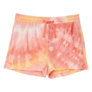 Roxy Magic Hour Fleece Shorts - Girls' Peach Bud Spiral Tie Dye M