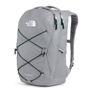 The North Face Jester 27L Backpack High Rise Grey Light Heather / Scarab Green One Size
