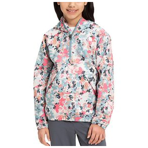 The North Face Packable Wind Jacket - Youth Tourmaline Blue Multi Floral Camo Print XL