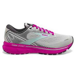 Brooks Ghost 14 Running Shoe - Women's Oyster / Yucca / Pink 7 B