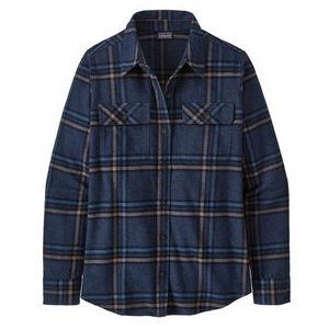 Patagonia Long-sleeved Midweight Fjord Flannel Shirt - Women's Tundra / New Navy L