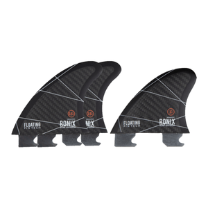 Ronix Floating Fin-S 2.0 Tool-Less Fiberglass Fin (3 Pack) Charcoal 3.5" Right