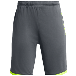Under Armour Stunt 3.0 Printed Shorts - Boys' Pitch Gray / High-Vis Yellow L