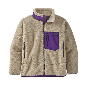 Patagonia Retro-X Fleece Jacket - Kids' Natural / Purple XXL