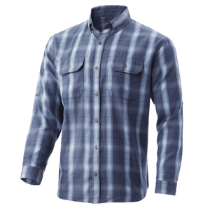 Huk Maverick Flannel Shirt - Men's Silver Blue L