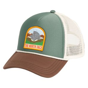 The North Face Valley Trucker Hat - Women's Laurel Wreath Green / Earth Brown / Vintage White One Size