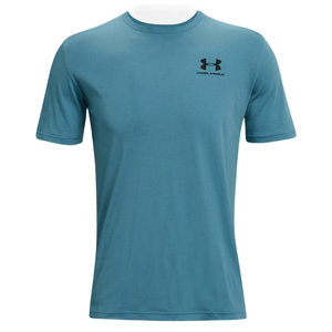 Under Armour Sportstyle Left Chest Short Sleeve Shirt - Men's Blue Flannel / Black XXL
