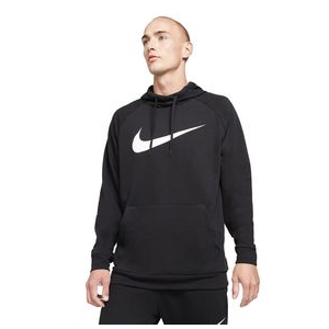 Nike Dri-FIT Pullover Training Hoodie - Men's Black / White XL