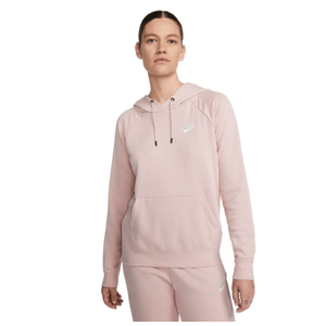 Nike Sportswear Essential Fleece Pullover Hoodie - Women's Pink Oxford / White XL