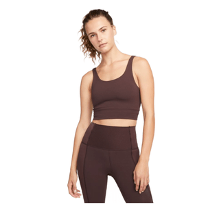 Nike Yoga Luxe Infinalon Crop Top - Women's Brown BasaLight / Light Chocolate M