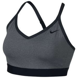 Nike Indy Striped Light-Support Sports Bra - Women's Carbon Heather / Carbon Heather / Black XS