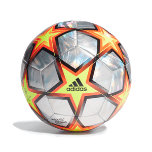 adidas UCL Training Hologram Foil Pyrostorm Soccer Ball Metallic Silver / Black / Orange / Yellow 5